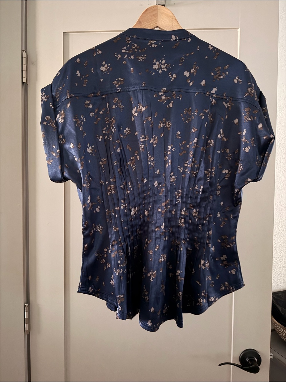 Pilcro Navy Floral Cinched-Waist Blouse - Picture 3 of 3